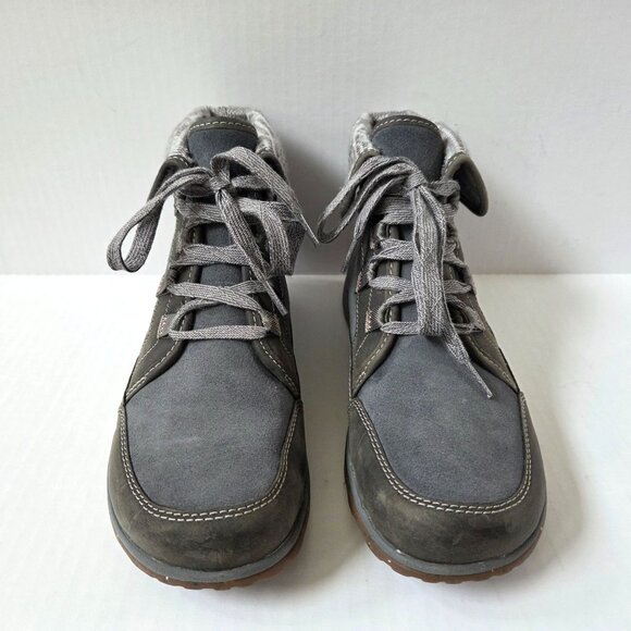 Chaco Boots Womens 9 Gray Blue Barbary Waterproof Nubuck Leather Hiking Chukka - Picture 3 of 10